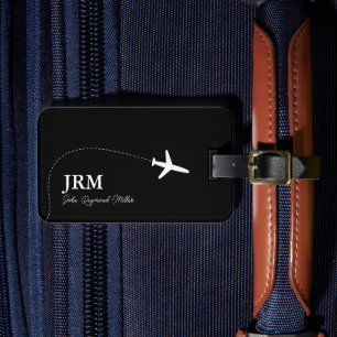 Black BagTag for Airplane Travel Baggage Luggage Tag