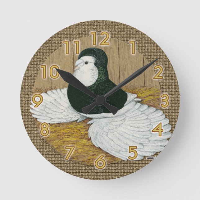 Black Bald Trumpeter Clock (Front)
