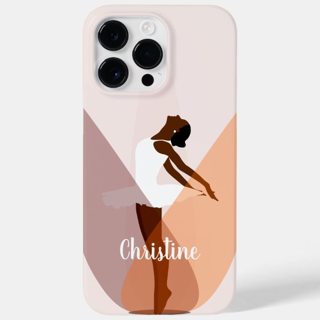 Black Ballerina Ballet Dancer Light Pink Case-Mate iPhone Case (Back)