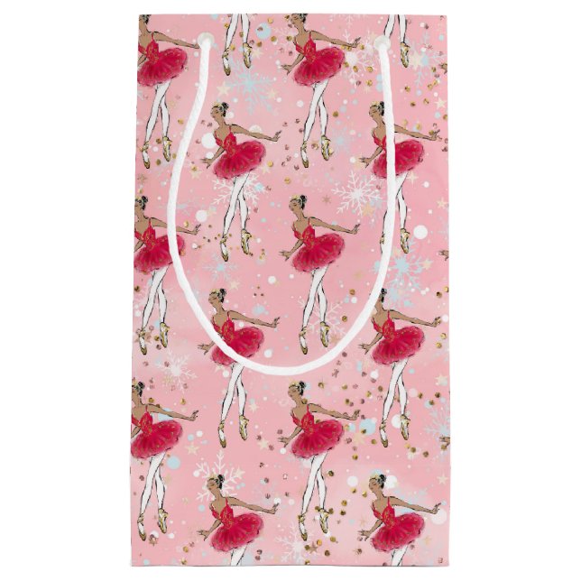 Black Ballerina Holiday Gift Bag (Front)