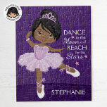 Black Ballerina Jigsaw Puzzle<br><div class="desc">Personalize Multicultural Ballerina puzzle. Please check out more of my personalized Ballerina gifts.</div>