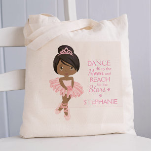 Black Ballerina Personalized Tote Bag