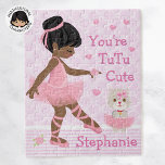 Black Ballerina Tutu Cute Jigsaw Puzzle<br><div class="desc">Personalized Multicultural "You're TuTu Cute" ballerina. Please check out more of my personalized gifts.</div>