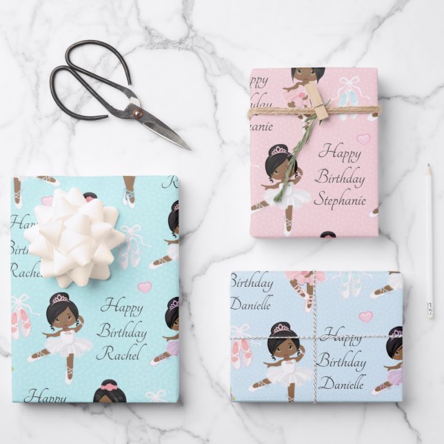 Black Ballerina  Wrapping Paper Sheets (Front)