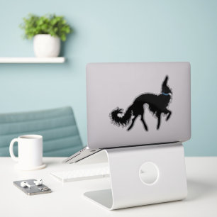 Black Ballet Borzoi Transparent Vinyl Sticker