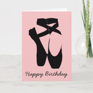 Black ballet pointe shoes card