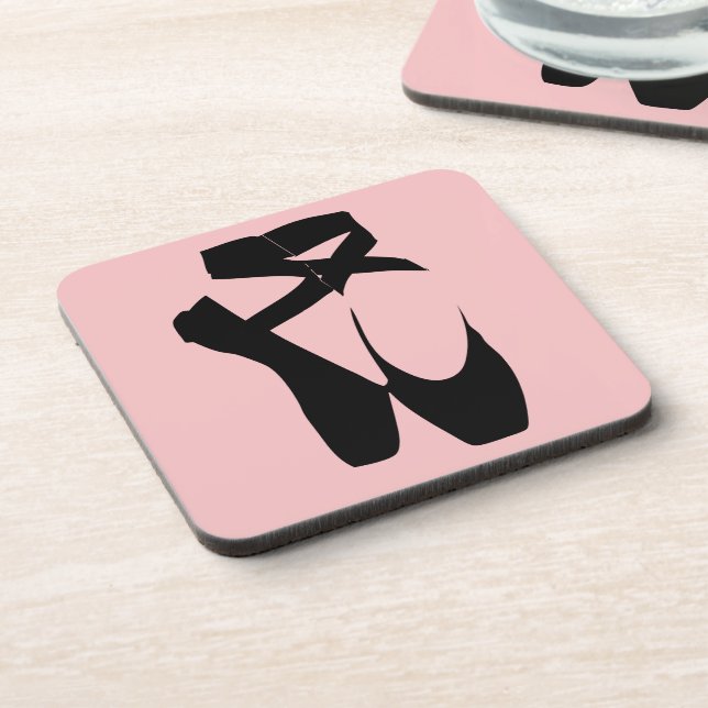 Black ballet  pointe shoes coaster (Left Side)