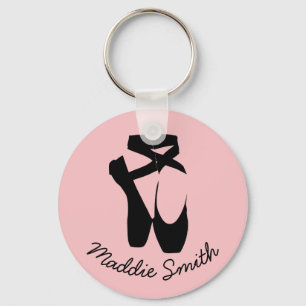 Black ballet  pointe shoes keychain