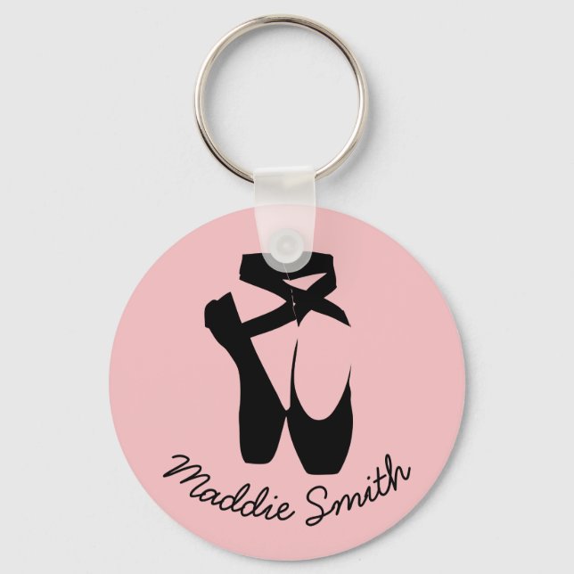 Black ballet  pointe shoes keychain (Front)