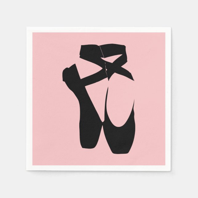 Black ballet  pointe shoes napkin (Front)