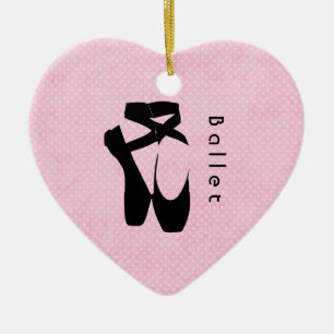 Black Ballet Shoes En Pointe Ceramic Ornament