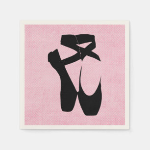 Black Ballet Shoes En Pointe Napkin