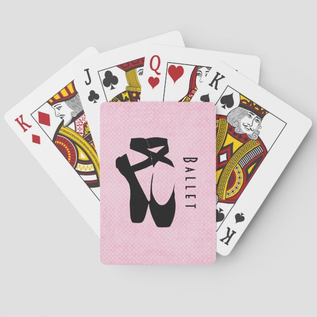 Black Ballet Shoes En Pointe Playing Cards (Back)