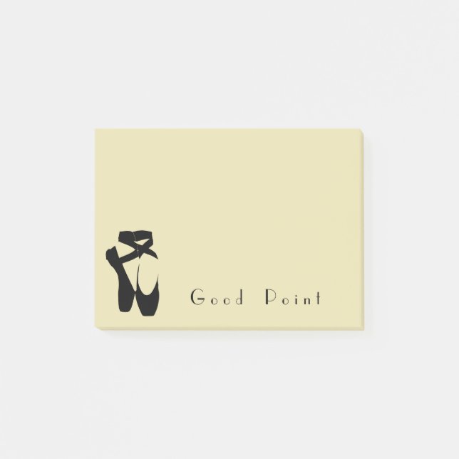 Black Ballet Shoes En Pointe Post-it Notes (Front)