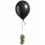 Black Balloon 1 Ornament Photo Sculpture Ornament<br><div class="desc">Acrylic photo sculpture ornament with an image of a black balloon tied with black string and anchored to a balloon weight wrapped in gold foil with black stars. See matching acrylic photo sculpture pin, magnet and sculpture. See the entire Birthday Ornament collection in the SPECIAL TOUCHES | Party Favours section....</div>