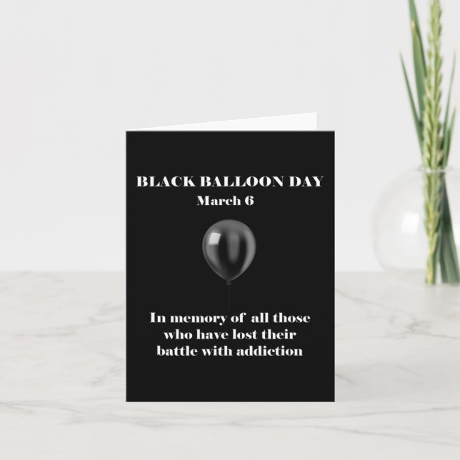 Black Balloon Day Overdose Awareness Addition  Card (Front)