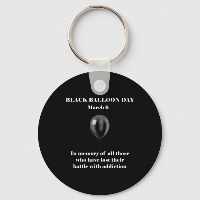 Black Balloon Day Overdose Awareness Addition  Keychain (Front)