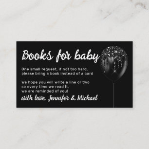 Black Balloon Sparkle Glitz Black Books for Baby Enclosure Card