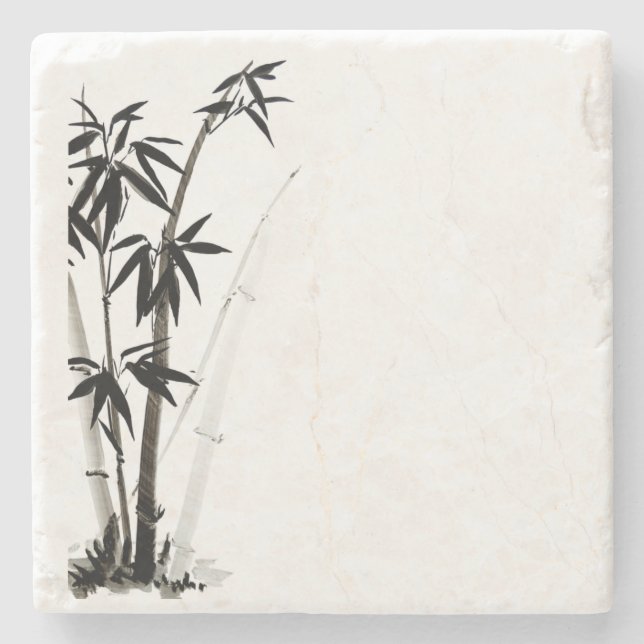 Black Bamboo - Ink Stone Coaster (Front)