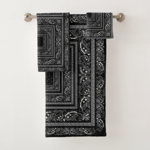 Black Bandanarama Bath Towel Set