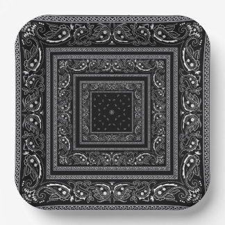 Black Bandanarama Paper Plate
