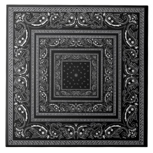 Black Bandanarama  Tile