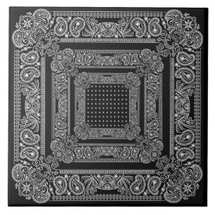 Black Bandanarama Two Bandana Tile