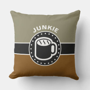 Black Banner & BROWN Rectangle + your ideas Outdoor Pillow