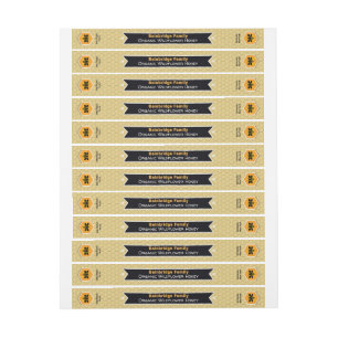 Black Banner Golden Honey Jar Lid Security Label