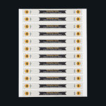 Black Banner Ivory White Honey Jar Lid Label Set<br><div class="desc">Classic black banner over an ivory white honeycomb pattern with a pair of bumble bees at each end to create a tamper-proof seal over the top lid and sides of honey jars, or make your own mason jar wedding favours with custom text for the bride and groom and event date....</div>