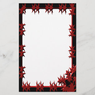 Black Barbed Wire Gothic Stationery