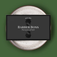 Black Barber Pole Barbershop Business Card