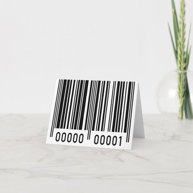 Black Barcode Note Card (Front)