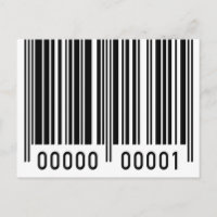 Black Barcode Postcard