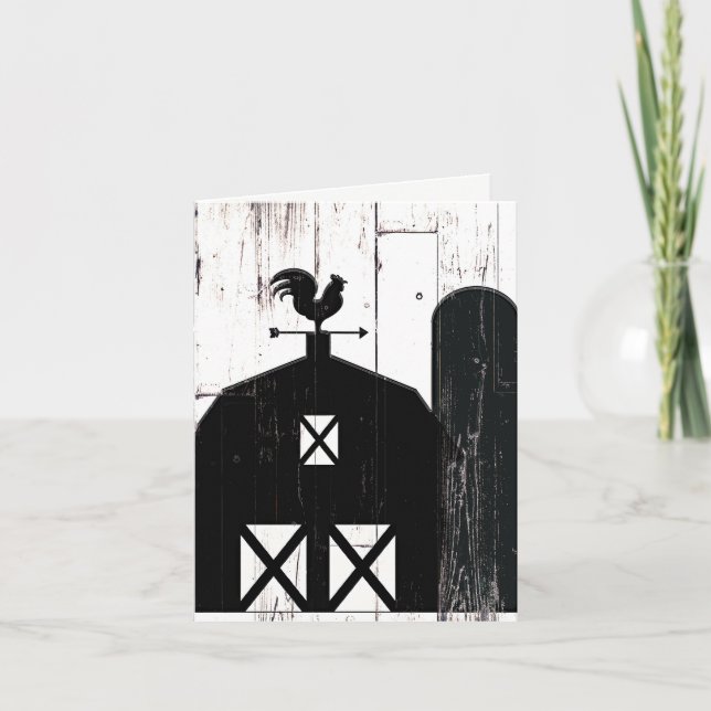 Black Barn White Wood Rustic Farmhouse Thank You (Front)