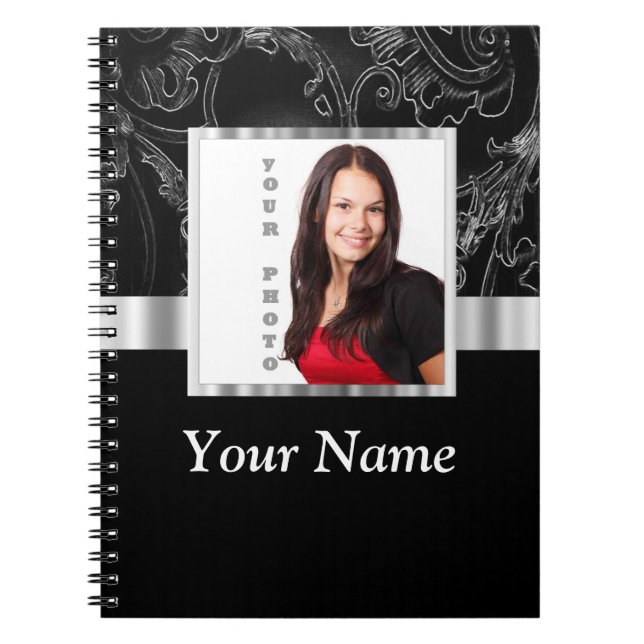 Black baroque instagram template notebook (Front)