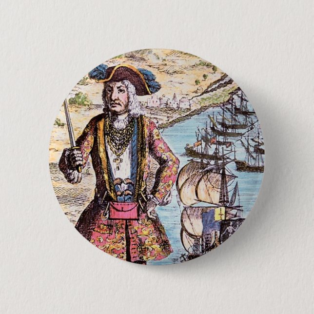 Black Bart Colour Portrait 2 Inch Round Button (Front)