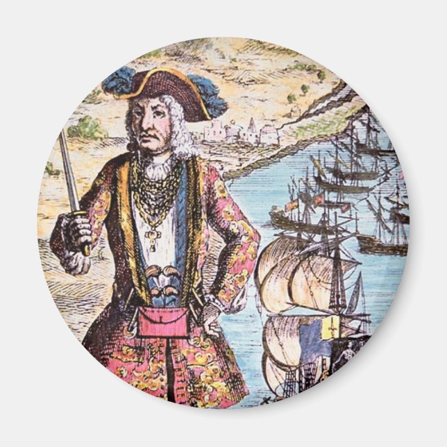 Black Bart Colour Portrait Magnet (Front)