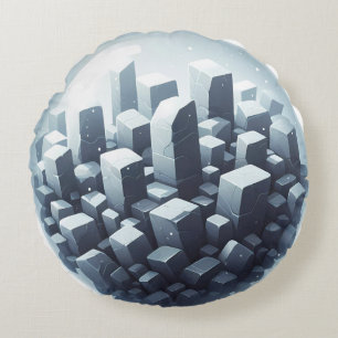 Black Basalt Stone Round Pillow