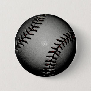Black baseball 2 inch round button