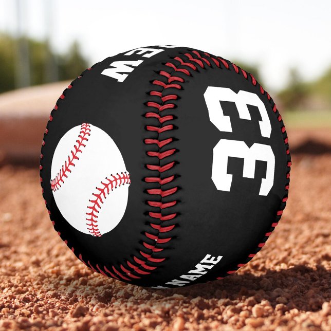 Black Baseball Ball with Name Team Number (Creator Uploaded)