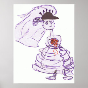 Black Baseball Cap Bride Poster
