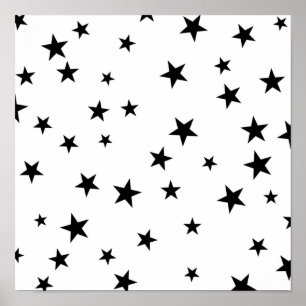black basic star pattern poster