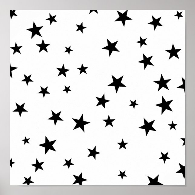black basic star pattern poster (Front)