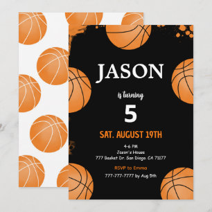 Black Basketball Invitation