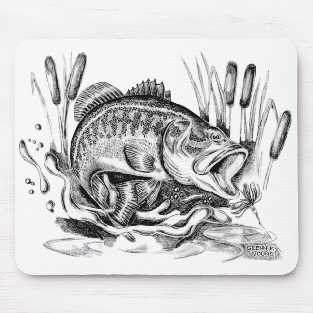 Black bass mouse pad (Front)