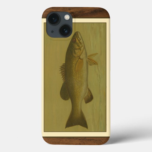 Black Bass on a Green Background Case-Mate iPhone Case (Back)