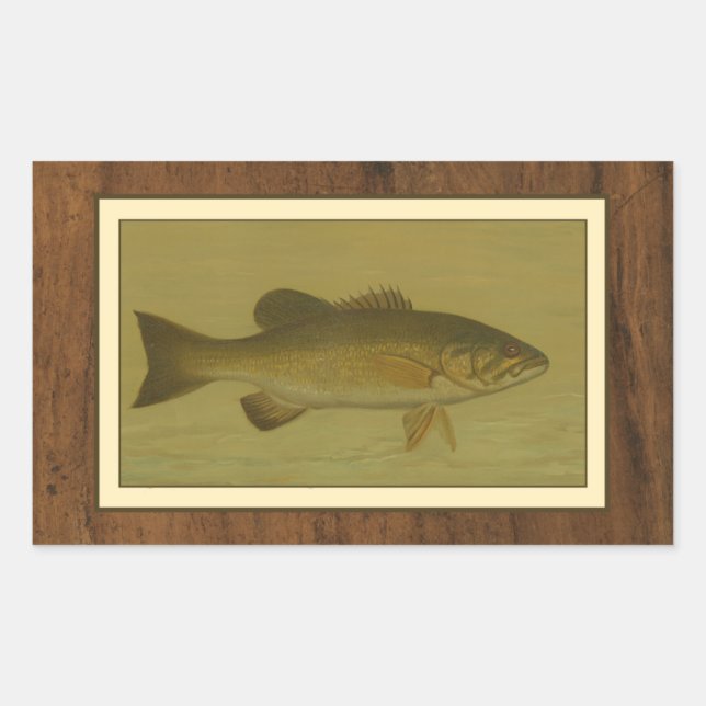 Black Bass on a Green Background Sticker (Front)