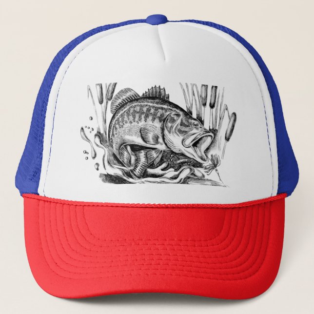 Black bass trucker hat (Front)