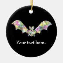 Black Bat and Heart Personalized Halloween Bat